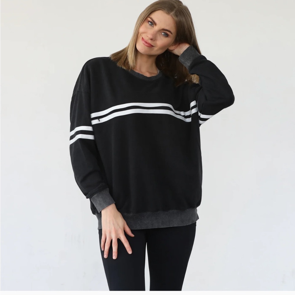 Celine Slouchy Nursing Pullover (Faded Black)